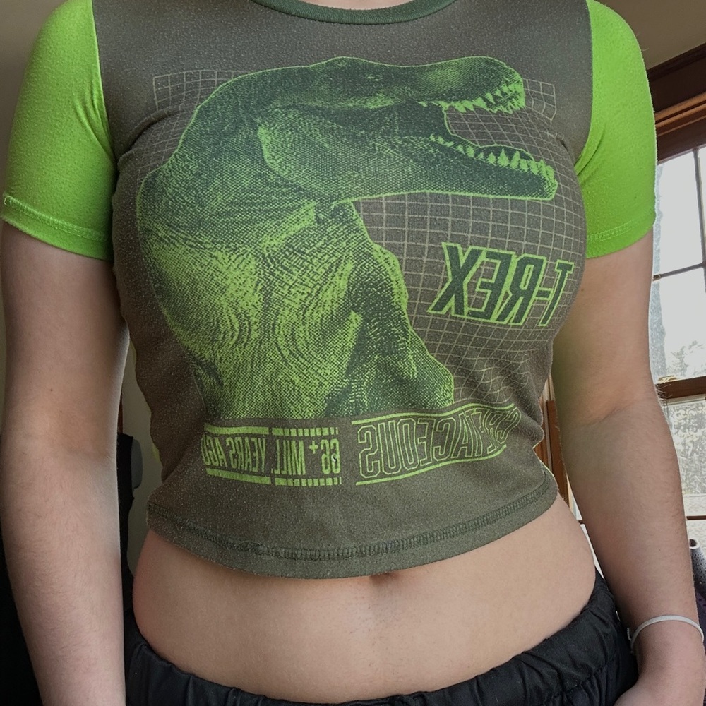 Green Dinosaur Graphic Reptile BabyTee - Unbranded